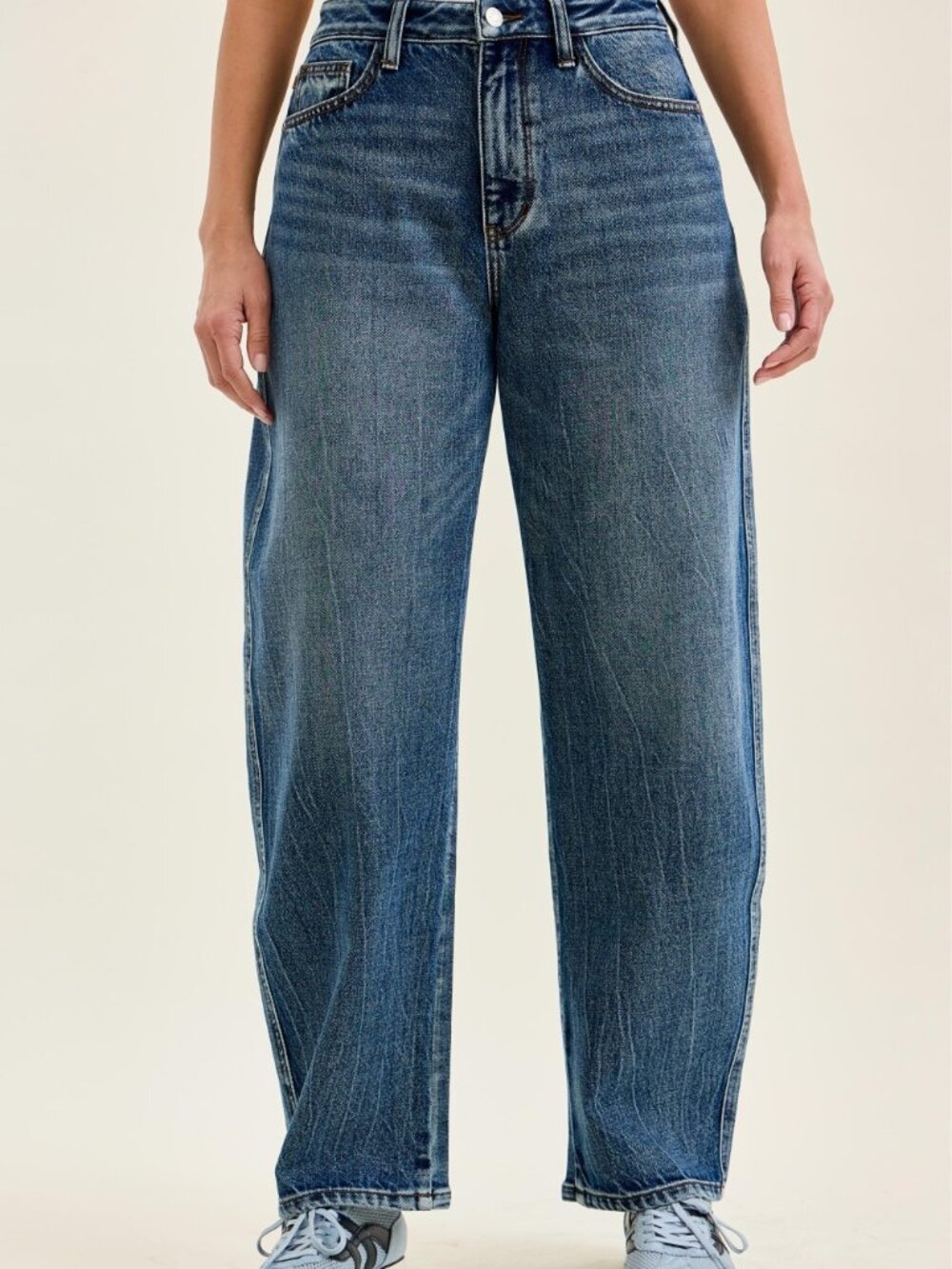 Judy Blue High Waist R.m. "Marlow" Arc Dk Time Weathered Indigo Jeans